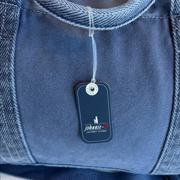 NWT JOHNNIE-O Classic Canvas Duffel Bag Washed Indigo Travel Weekend Carry On - Picture 5 of 9